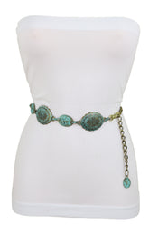 Turquoise Bohemian Antique Metal Chain Belt